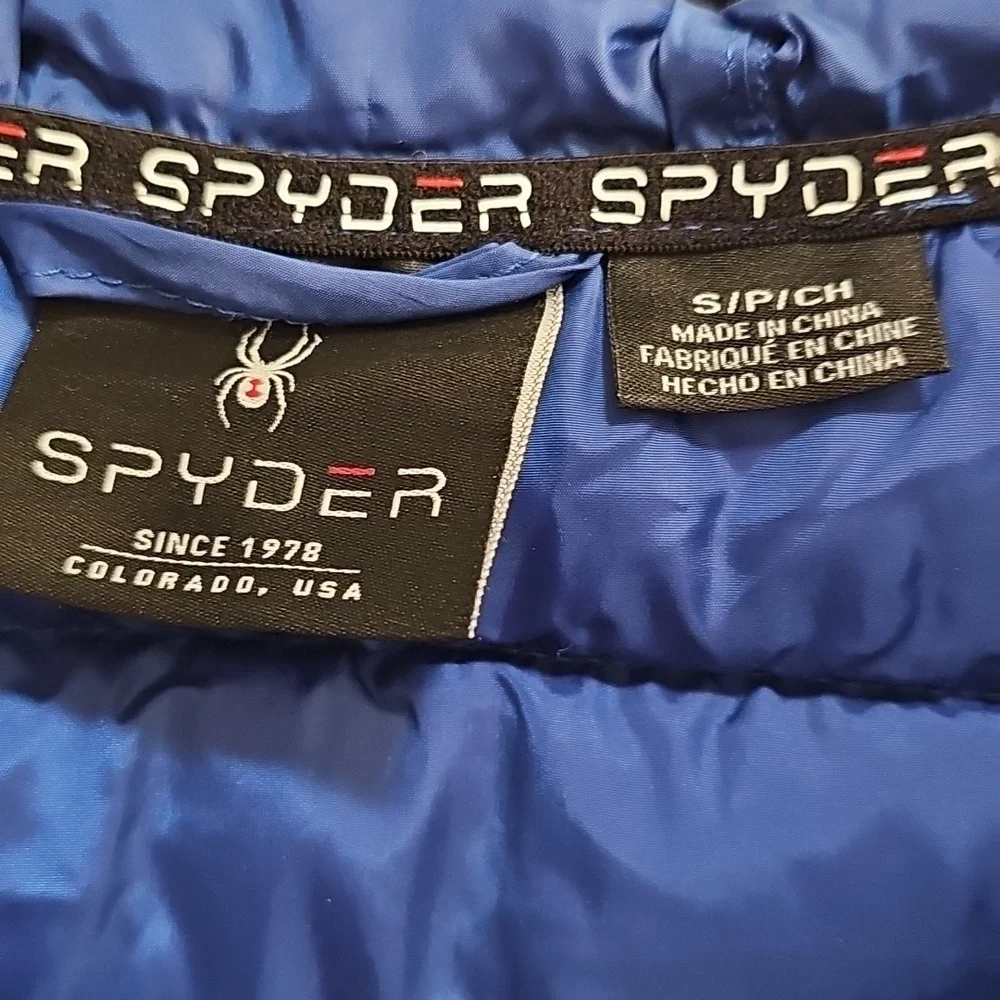 Spyder Men's Hooded Puffer Packable Jacket In 'Electric Blue'. NWT. - Picture 5 of 11